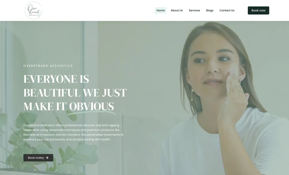 Overstrand Aesthetics website
